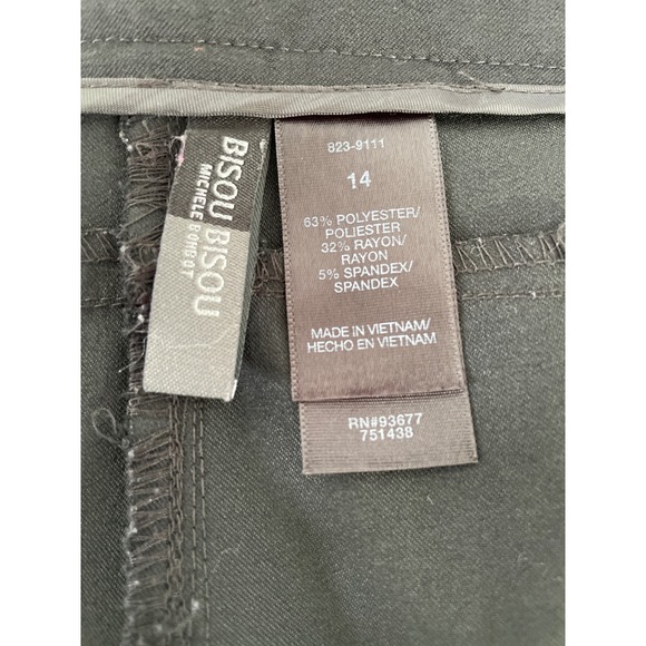 Bisou Bisou Black Women Pants Zippers Ankle Accents Career Casual Size 14 Black - Picture 2 of 10